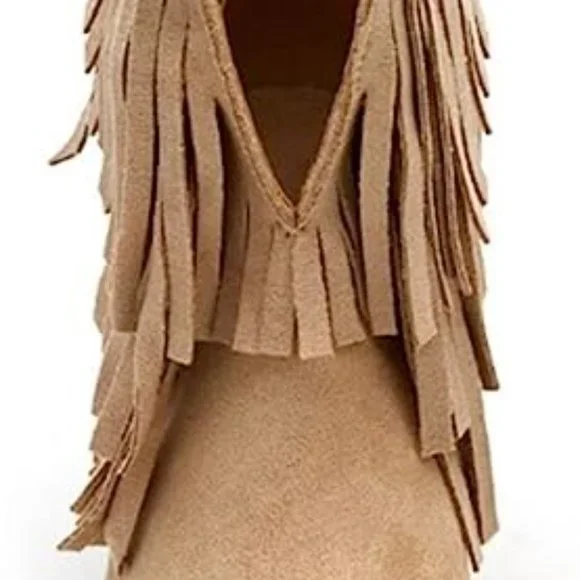 Coconuts by Matisse Natural Logan Fringe Western Style Booties Boots size 9.5 - Picture 6 of 9
